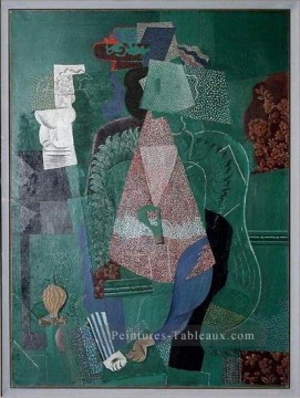 Portrait jeune fille 1914 cubisme Pablo Picasso Peinture à l'huile